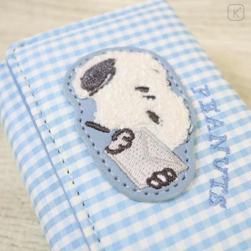 Japan Peanuts Mini Trifold Wallet - Snoopy : Gingham Light Blue - 6