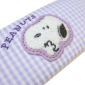 Japan Peanuts Glasses Case with Cloth - Snoopy : Gingham Light Purple - 4