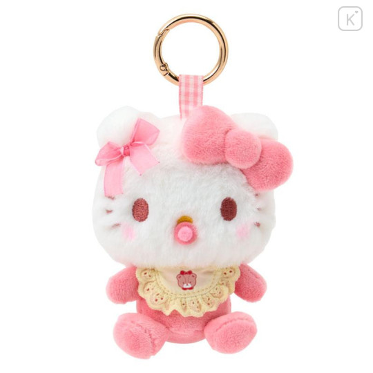 Japan Sanrio Mascot Holder Bag Charm - Hello Kitty : Baby Ribbon Fluffy - 1