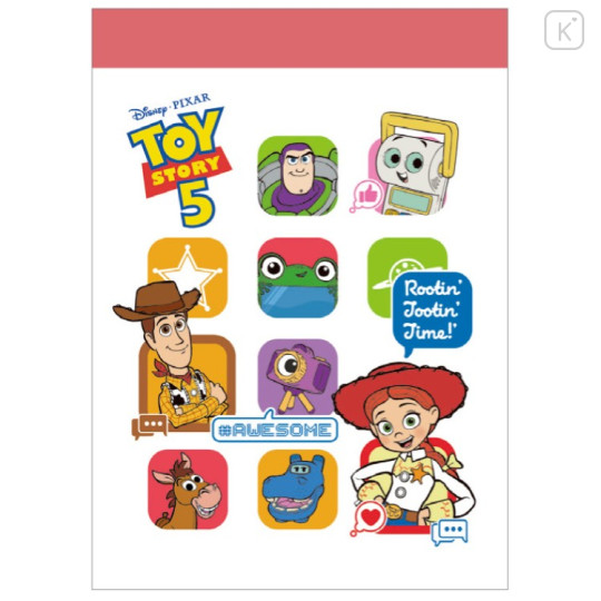 Japan Disney Mini Notepad - Toy Story : 5 Characters Face - 1