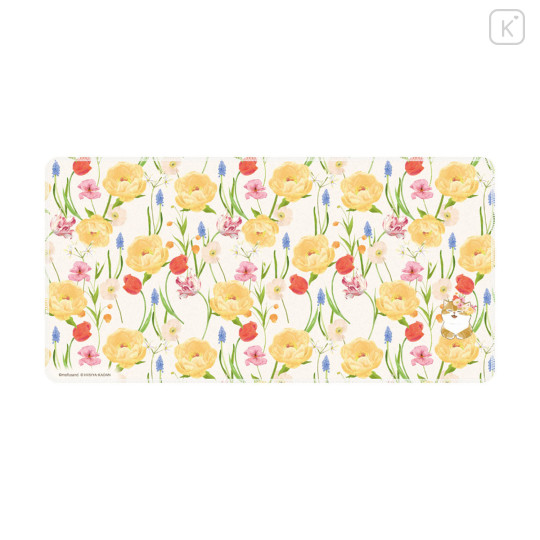 Japan Mofusand Hibiya Kadan Desk Mat - Flower Cat Spring Yellow - 1