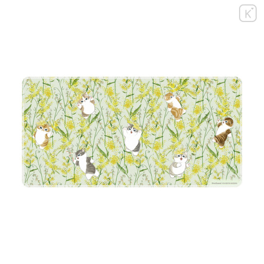 Japan Mofusand Hibiya Kadan Desk Mat - Flower Cat Spring Green - 1