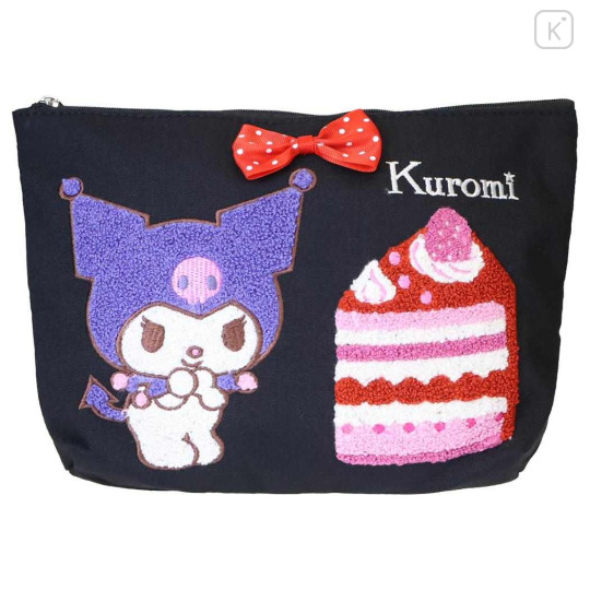 Japan Sanrio Sagara Embroidery Cosmetic Pouch - Kuromi : Shortcake - 1