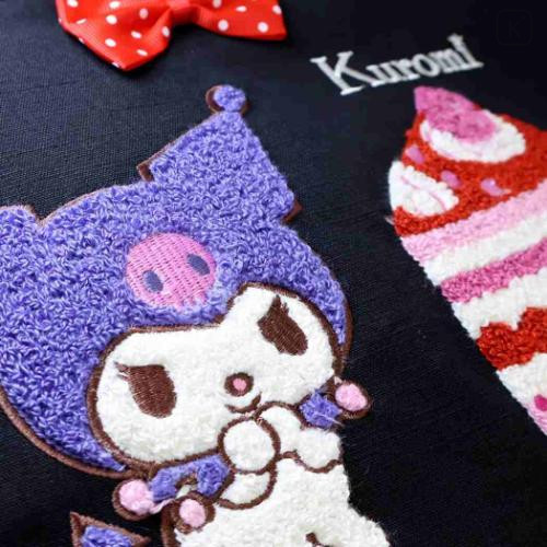 Japan Sanrio Sagara Embroidery Lunch Bag - Kuromi : Shortcake - 4