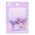 Japan Monchhichi × Sanrio Versatile Iron-On and Sticker Patch - Kuromi & Monchhichi-kun : Happy - 1