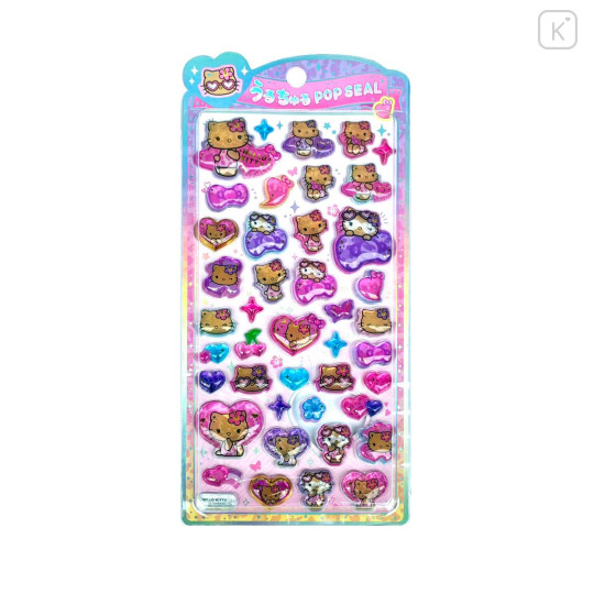 Japan Sanrio Uruchuru Pop Seal - Hello Kitty : Leopard - 1