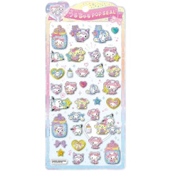 Japan Sanrio Uruchuru Pop Seal - White Cat Baby