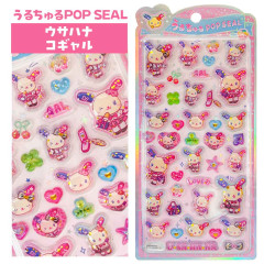 Japan Sanrio Uruchuru Pop Seal - Usahana : Kogal