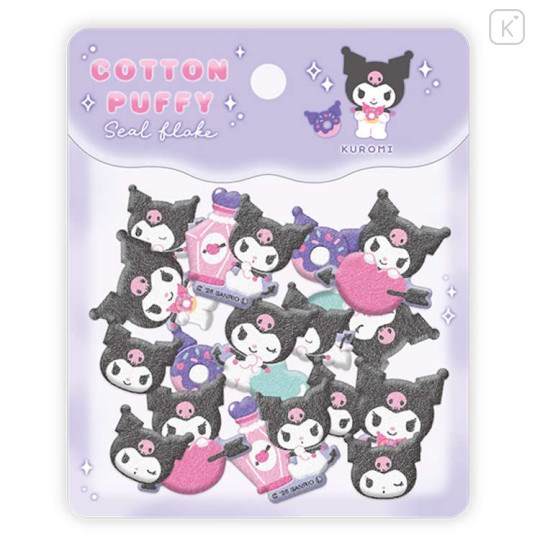 Japan Sanrio Cotton Puffy Seal Flakes - Kuromi - 1