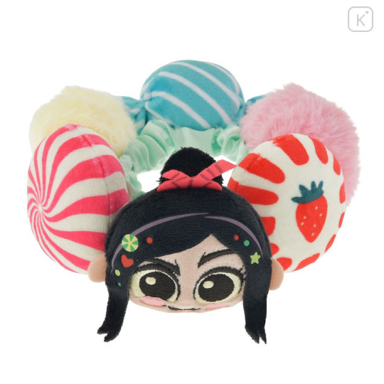 Japan Disney Store Fluffy Scrunchie - Vanellope : Face Sugar Rush Pony - 3