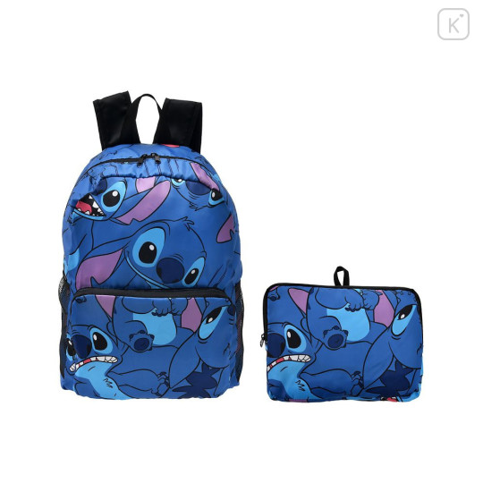 Japan Disney Store Foldable Backpack - Stitch : All Over Pattern - 1