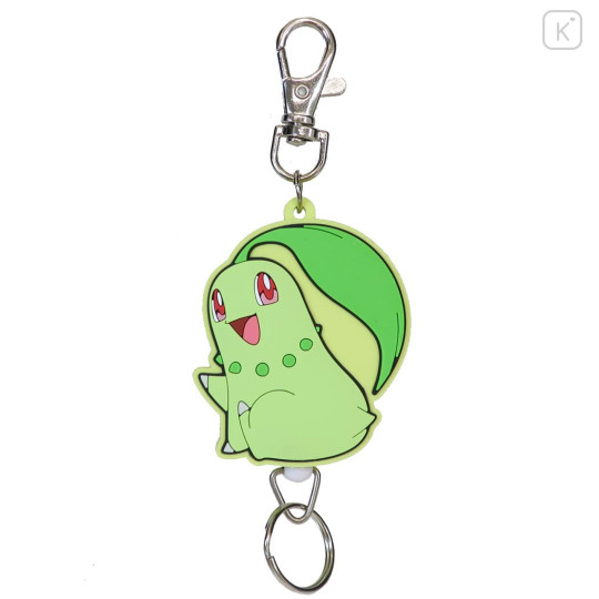 Japan Pokemon Rubber Reel Keychain - Chikorita - 1