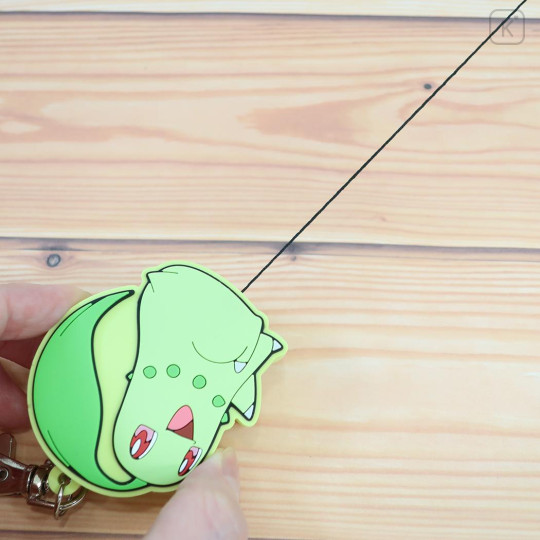 Japan Pokemon Rubber Reel Keychain - Chikorita - 3