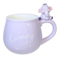 Japan Disney 3D Porcelain Mug with Nokkari Figure - Winnie the Pooh : Lumpy Light Purple - 1