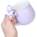 Japan Disney 3D Porcelain Mug with Nokkari Figure - Winnie the Pooh : Lumpy Light Purple - 2