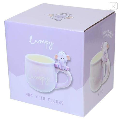 Japan Disney 3D Porcelain Mug with Nokkari Figure - Winnie the Pooh : Lumpy Light Purple - 4