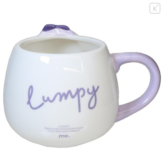 Japan Disney 3D Porcelain Mug - Winnie the Pooh : Lumpy Face Light Purple - 2