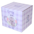 Japan Disney 3D Porcelain Mug - Winnie the Pooh : Lumpy Face Light Purple - 4