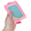 Japan The Powerpuff Girls Fluffy Pass Case Card Holder & Coil Spring - Blossom Face Heart - 2