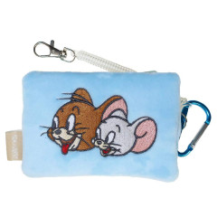 Japan Tom and Jerry Fluffy Pass Case Card Holder & Coil Spring - Tuffy & Jerry : Blue Face