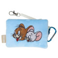 Japan Tom and Jerry Fluffy Pass Case Card Holder & Coil Spring - Tuffy & Jerry : Blue Face - 1