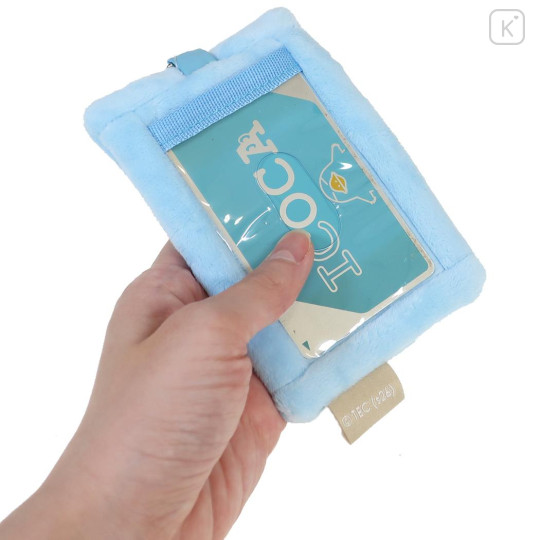 Japan Tom and Jerry Fluffy Pass Case Card Holder & Coil Spring - Tuffy & Jerry : Blue Face - 2
