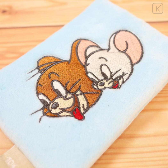 Japan Tom and Jerry Fluffy Pass Case Card Holder & Coil Spring - Tuffy & Jerry : Blue Face - 3