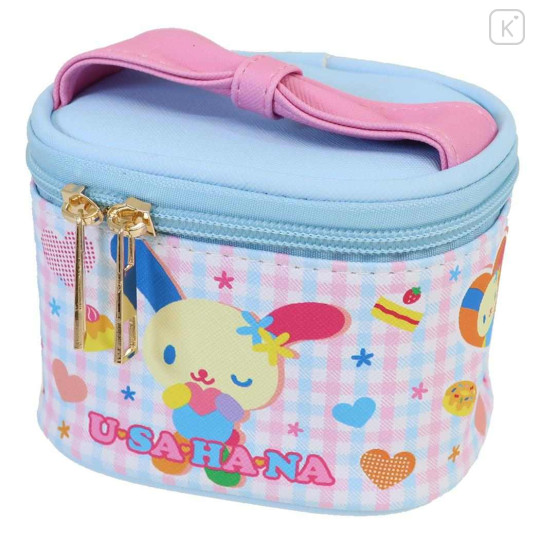 Japan Sanrio Mini Accessory Case - Usahana : Vanity Pouch Style Wink Blue Pink - 1