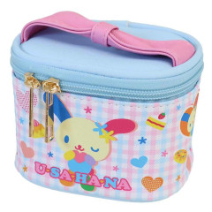 Japan Sanrio Mini Accessory Case - Usahana : Vanity Pouch Style Wink Blue Pink