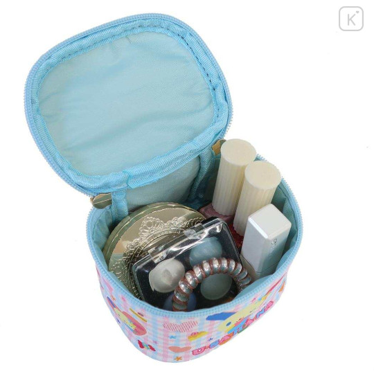 Japan Sanrio Mini Accessory Case - Usahana : Vanity Pouch Style Wink Blue Pink - 3