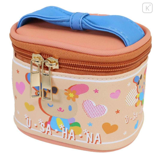 Japan Sanrio Mini Accessory Case - Usahana : Vanity Pouch Style Wink Tan Sunburned - 1