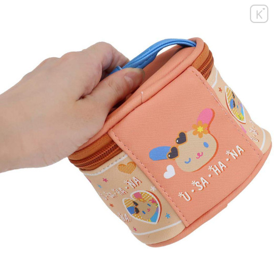 Japan Sanrio Mini Accessory Case - Usahana : Vanity Pouch Style Wink Tan Sunburned - 2