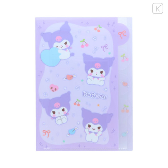 Japan Sanrio 5 Pockets A4 Clear File - Kuromi : Marshmallow Pop - 1