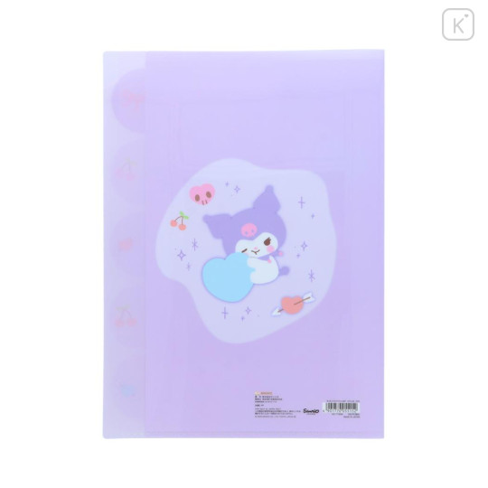 Japan Sanrio 5 Pockets A4 Clear File - Kuromi : Marshmallow Pop - 2