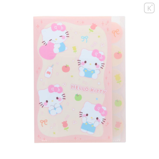 Japan Sanrio 5 Pockets A4 Clear File - Hello Kitty : Marshmallow Pop - 1