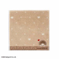 Japan Monchhichi Mini Towel Jacquard Handkerchief - Monchhichi-kun : Dot Heart Light Brown - 1