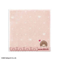 Japan Monchhichi Mini Towel Jacquard Handkerchief - Monchhichi-kun : Dot Heart Light Pink - 1
