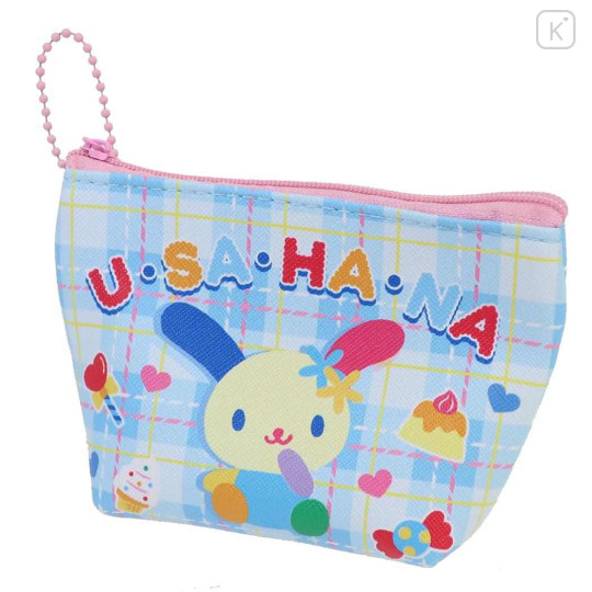 Japan Sanrio Triangular Mini Pouch - Usahana : Blue Pink - 1