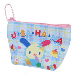 Japan Sanrio Triangular Mini Pouch - Usahana : Blue Pink