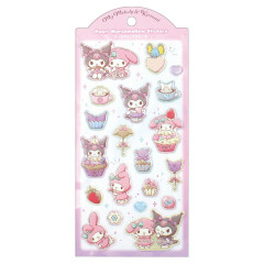 Japan Sanrio Pearl Marshmallow Sticker - Kuromi & My Melody : Choco