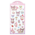 Japan Sanrio Pearl Marshmallow Sticker - Kuromi & My Melody : Choco - 1