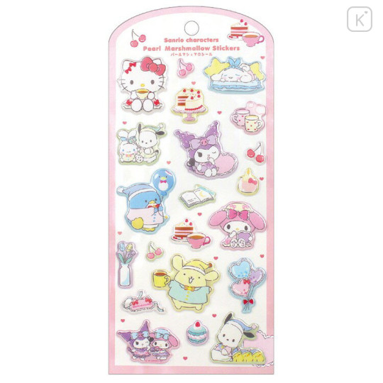 Japan Sanrio Pearl Marshmallow Sticker - Pajama Party - 1