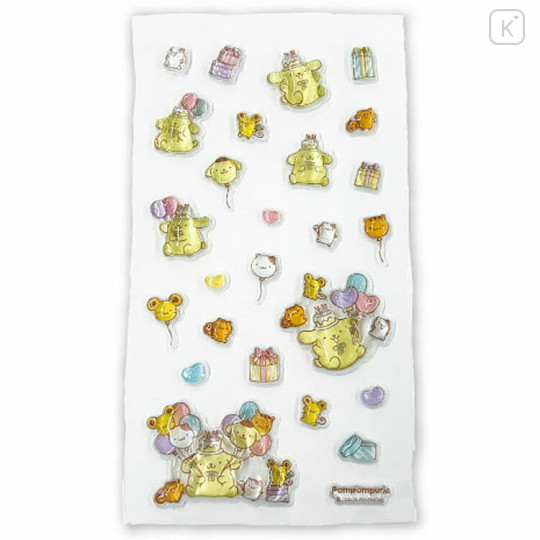 Japan Sanrio Puffy Candy Sticker - Pompompurin : Birthday - 1