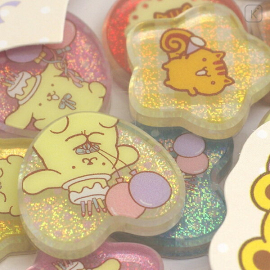Japan Sanrio Crystal Seal - Pompompurin : Birthday - 3
