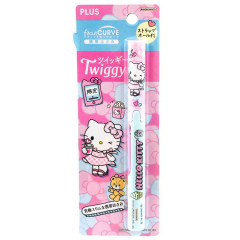 Japan Sanrio Fitcut Curve Twiggy Portable Scissors - Hello Kitty : Pink Dress