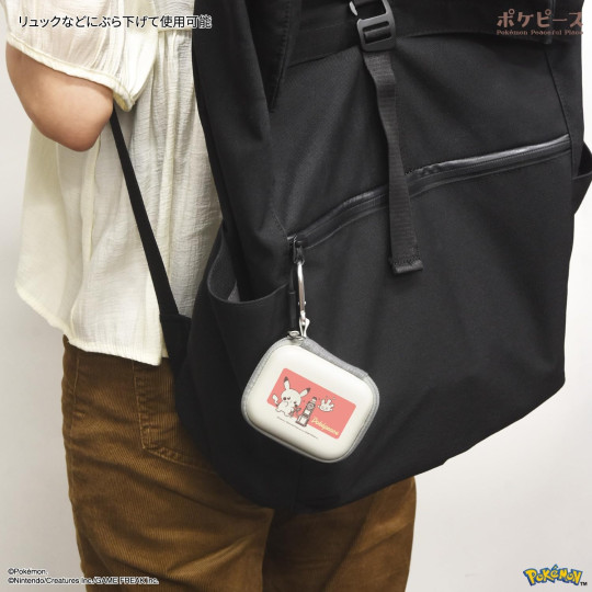 Japan Pokemon Compact Gadget Pouch - Milcery & Pikachu : Pokepeace Comic Style - 6