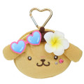 Japan Sanrio Face-Shaped Pouch with Carabiner - Pompompurin : Heart Eyes Summer Tan Sunburned Swimsuit Gal - 1