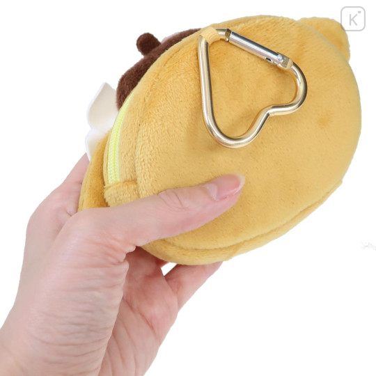 Japan Sanrio Face-Shaped Pouch with Carabiner - Pompompurin : Heart Eyes Summer Tan Sunburned Swimsuit Gal - 2
