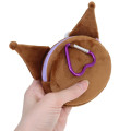 Japan Sanrio Face-shaped Pouch with Carabiner - Kuromi : Heart Eyes Summer Tan Sunburned Swimsuit Gal - 2