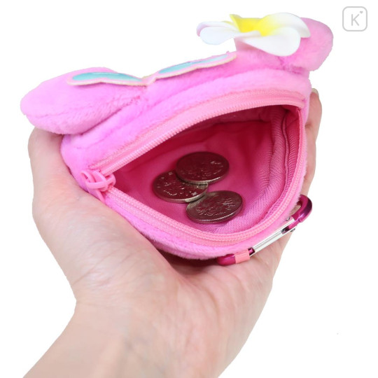 Japan Sanrio Face-Shaped Pouch with Carabiner - My Melody : Heart Eyes Summer Tan Sunburned Swimsuit Gal - 3
